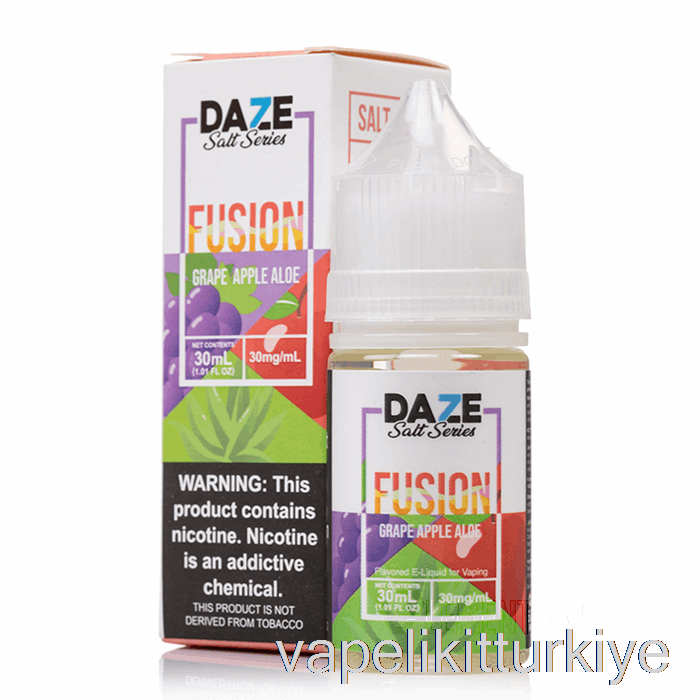 Vape Türkiye üzüm Elma Aloe - 7 Daze Füzyon Tuzu - 30ml 50mg